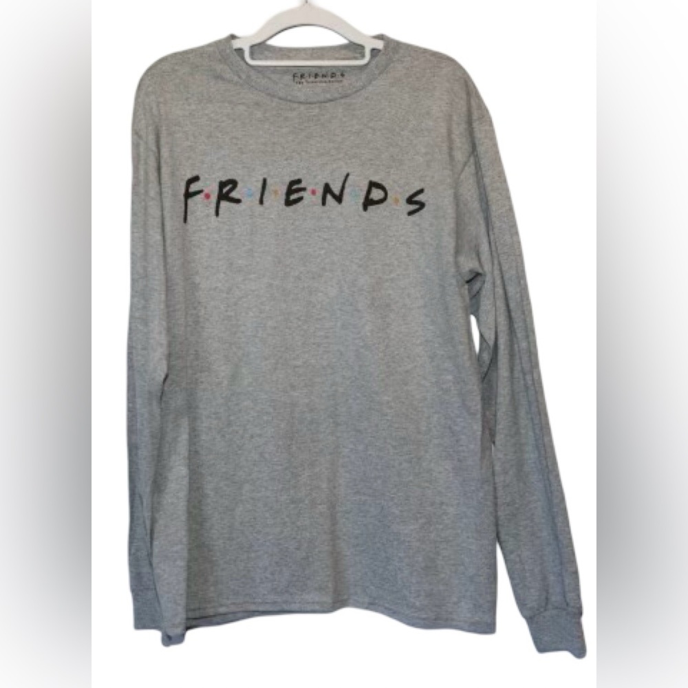 NWOT FRIENDS Gray Logo Long Sleeve T-shirt Unisex Medium
